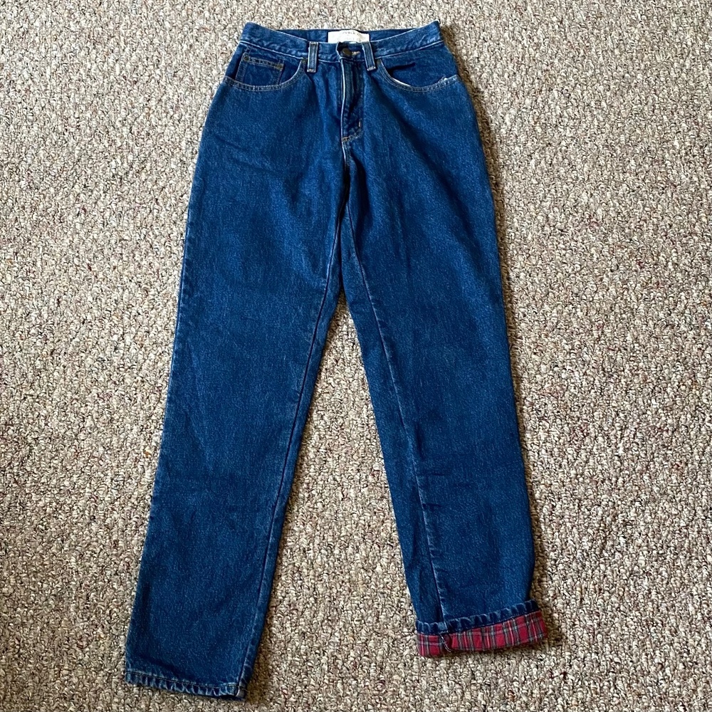 L.L. Bean Plaid Flannel Lined 100% Cotton Jeans